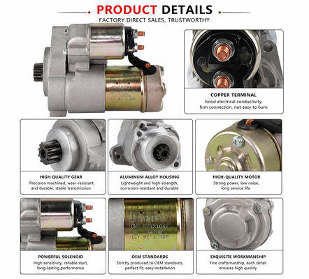 Μίζα QDJ1431D8 12V 1.4KW 9T 11840077020 S114851 S114851A για κινητήρα Yanmar EV80V KDE12EA3 Ανταλλακτική μίζα Hitachi