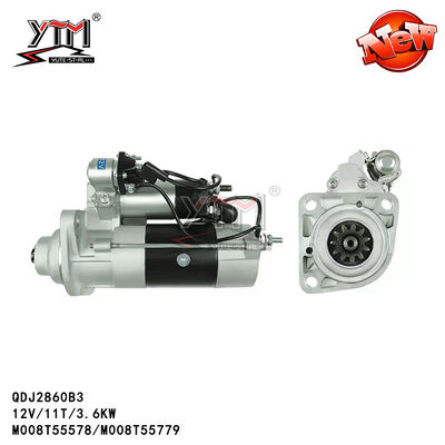 μηχανή εκκινητών 12V 3.6KW Mitsubishi για Benz το ασημένιο χρώμα M008T55779 3841359 μερών αυτοκινήτου φορτηγών BZ64371