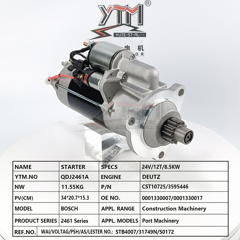 QDJ2461A Starter 0001330007 0001330017 CST10725 STB4007 24V 12T 8.5KW for Deutz Penta Construction Port Machinery